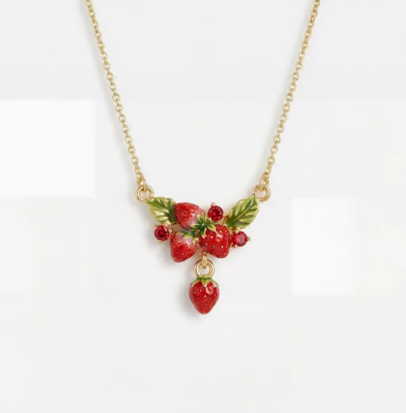 New Fruit Easter Egg Necklace Opening and Closing Animal Easter Egg Necklace Strawberry Regular Box Pendant Necklace Gifts image 3