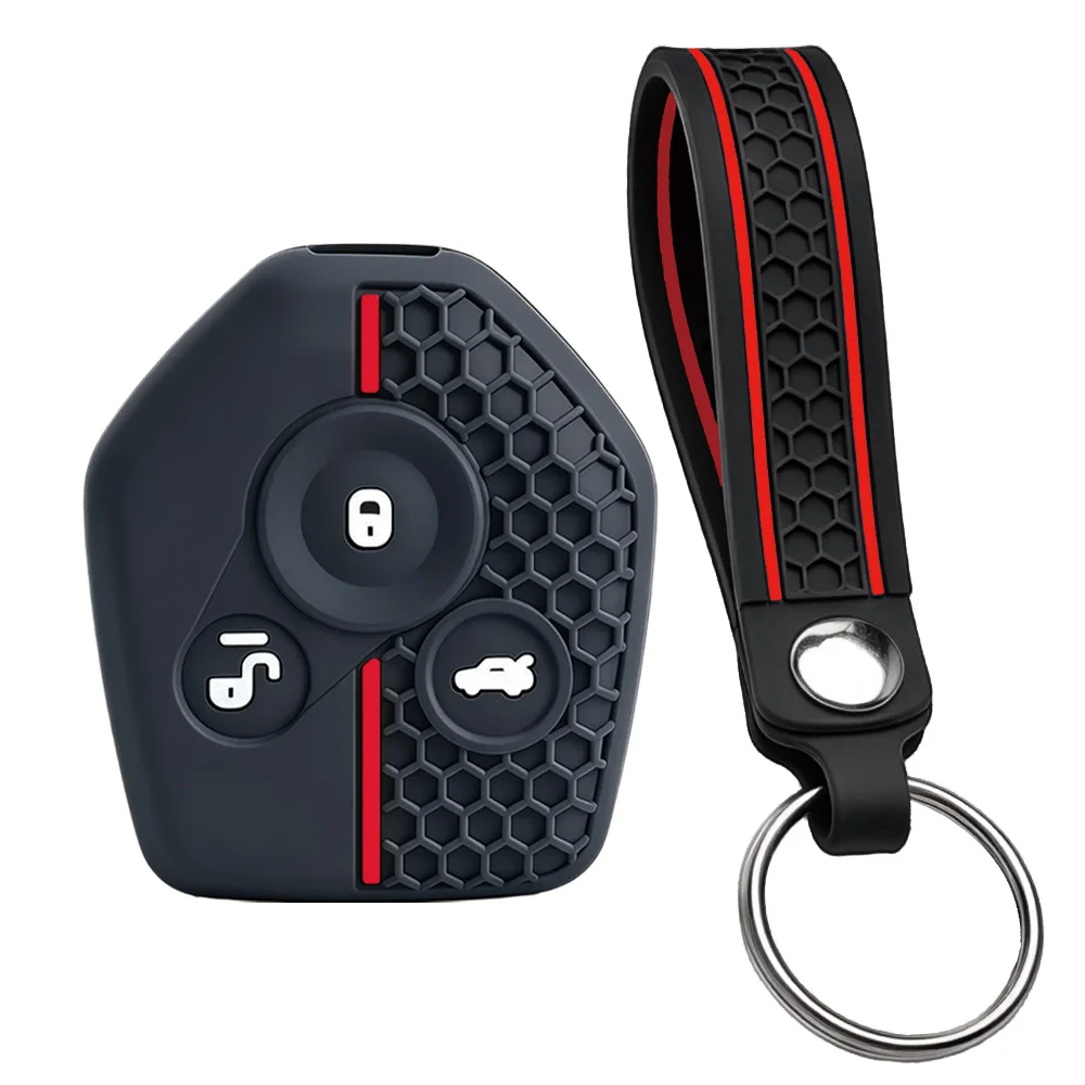 remote fob case For Subaru Forester Outback Legacy XV Crosstrek Impreza BRZ WRX with finger loop and key ring shock absorbing