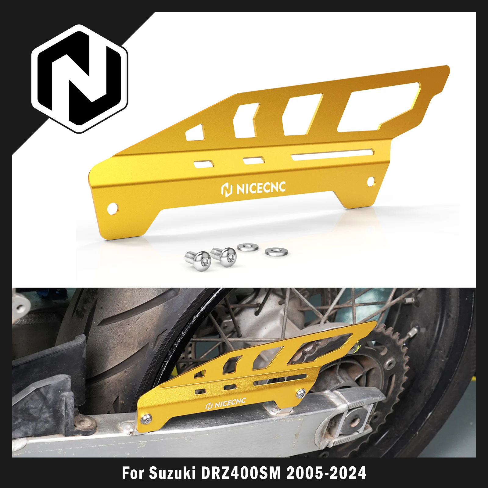 

NICECNC For Suzuki DRZ400SM 2005-2024 DRZ400S 2000-2024 Rear Chain Guard SV1000 SV1000S 2003-2005 TL 1000R 1000S Vstrom 1000