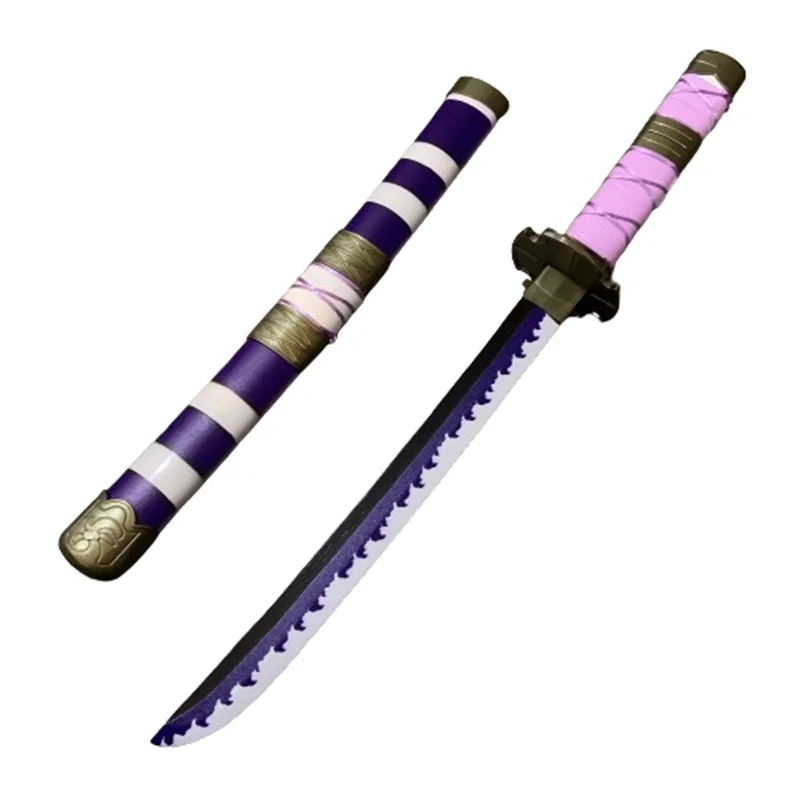 Imagem -05 - Anime Roronoa Zoro Cosplay Espada Bambu Montado Modelo Katana Roxo Arma Enma Interpretação de Papéis 60cm 24