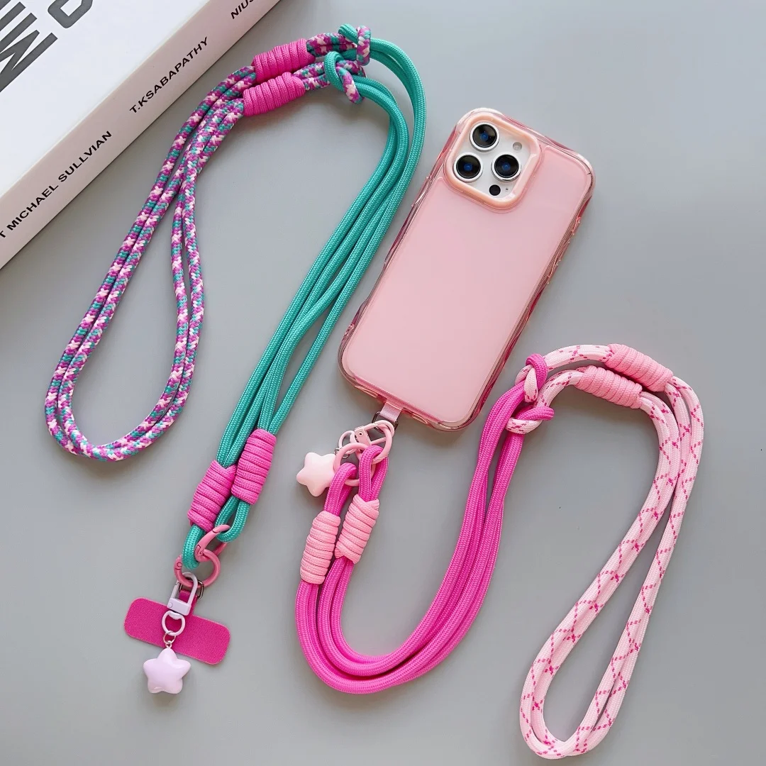 Lanyard Cross-body Shoulder Straps Keychain Adjustable Korea Star Long Rope with Replacement Patch for Mobile Phone Accessories