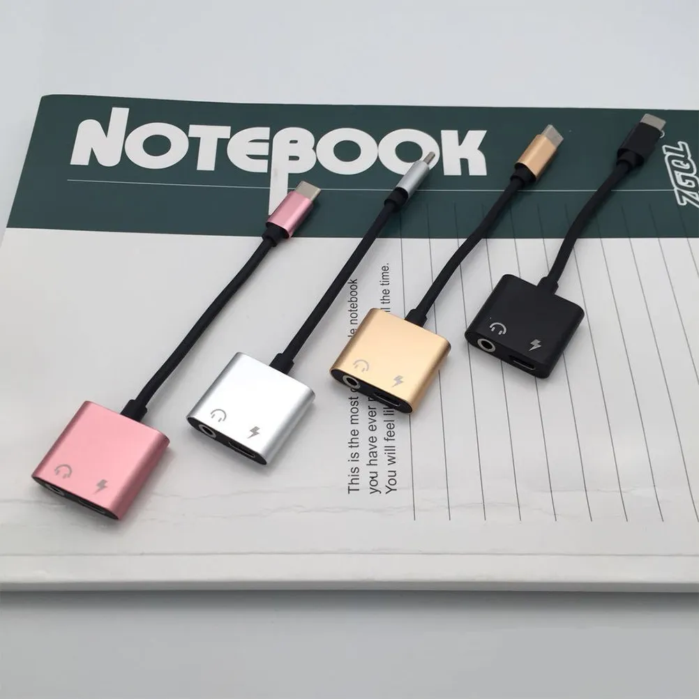 Image 5: Adaptateur 2-en-1 USB C vers prise jack 3,5 mm pour charge et microphone stéréo, en aluminium, Plug & Play pour 2 Xl U11