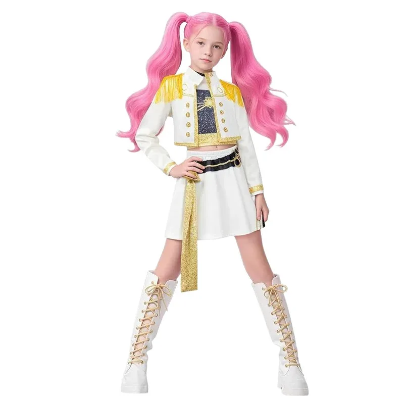 CyKPop 루미 미라 조이 노래복 유니폼 소녀 블랙 골든 할로윈 카니발 롤 플레잉 가수 코스프레 의상