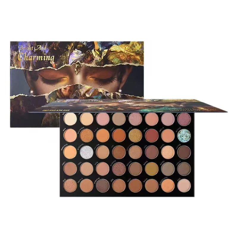 Multicolor eyeshadow palette – 40 shades in earthy tones, a large-sized eyeshadow set