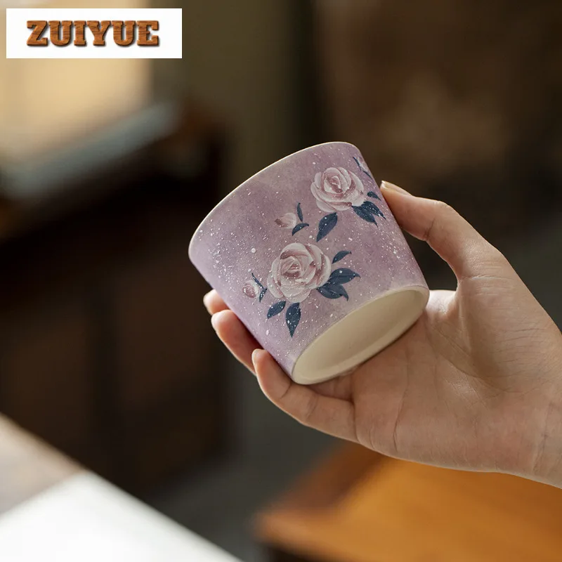 180 مللي رسمت باليد مونيه روز فنجان زن وعاء شاي أكواب واحدة تذوق الشاي كوب شخصي Jianzhan ماستر أكواب حفل الشاي الحرفية #3