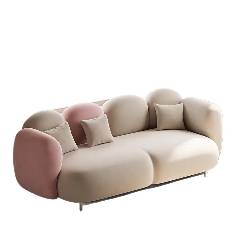 Small apartment sofa bedroom living room modern Internet celebrity double reception fabric small sofa