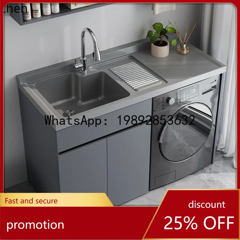 YFY  Honeycomb  Washing Machine Balcony Integrated Cabinet Combination Washbasin with Scrubber Board Wash Basin Sink High