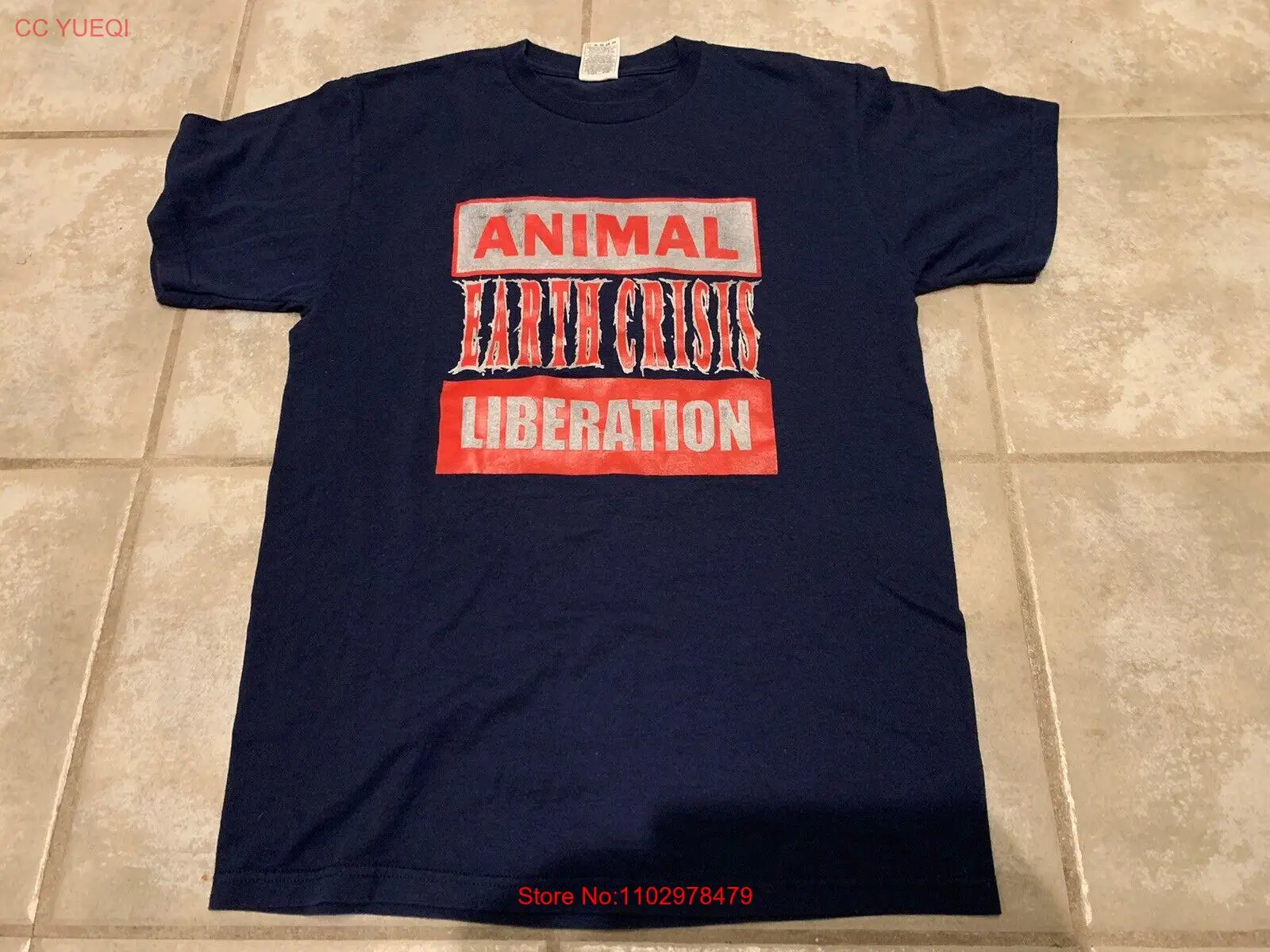 VINTAGE Earth Crisis Animal Liberation Blue Shirt M Hardcore NYHC SXE HXC RARE