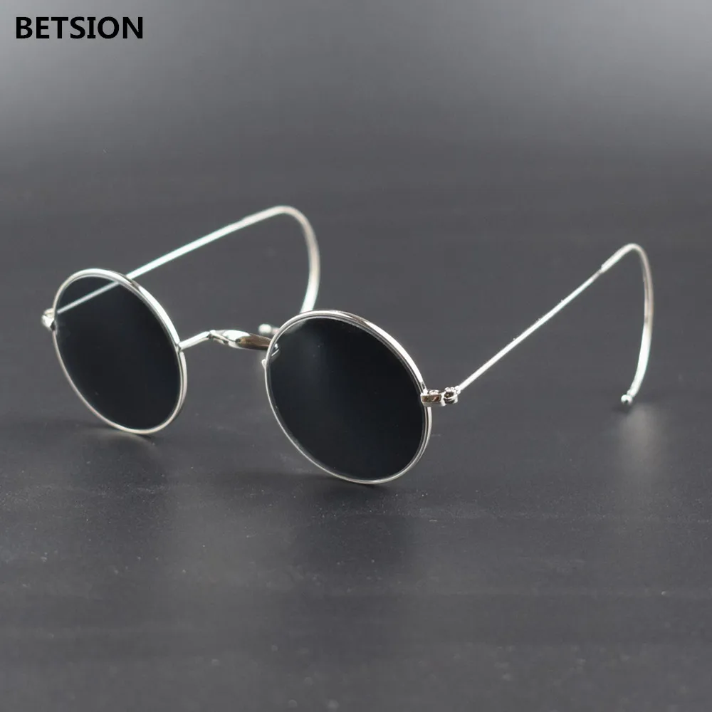 

Vintage Round Reading Glasses Gray Black Sunglasses Antique Spring Flexible Wire Rim Retro Men Women +150 +175 +2 +225 +250 +350