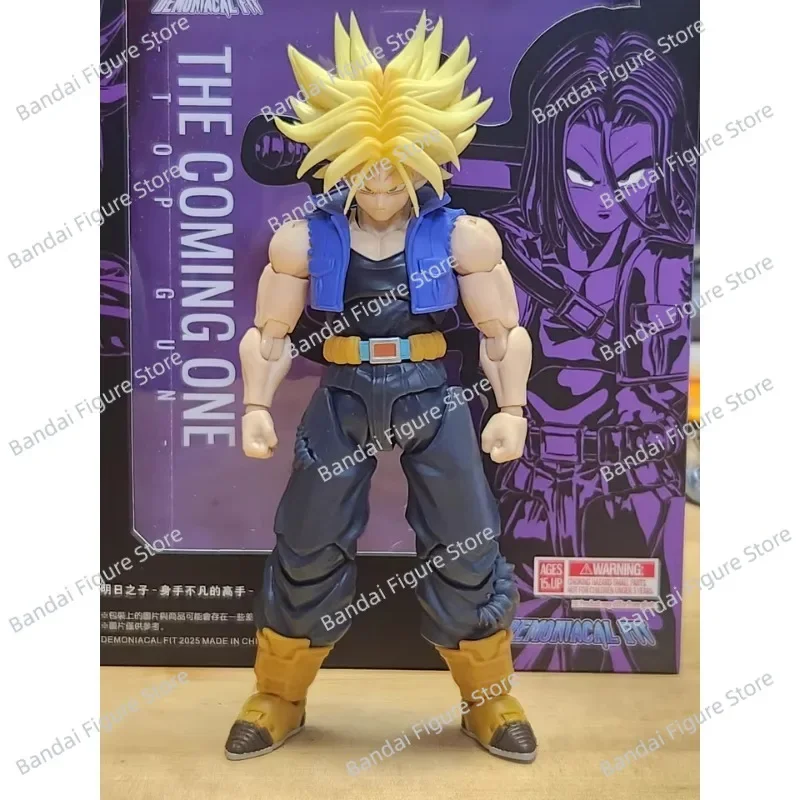 

In Stock Demoniacal Fit Dragon Ball Z SHF Super Saiyan Trunks The Coming One Top Gun Torankusu Anime Action Figures Model Toys