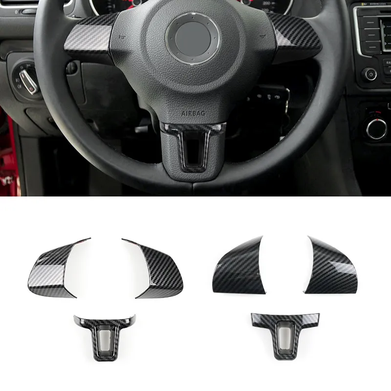 Accesorios para Cubierta de Panel de Volante de Coche ABS para VW Golf 6 VI MK6 Bora Passat B7 Jetta Polo Tiguan Caddy Touran CC Eos Sharan