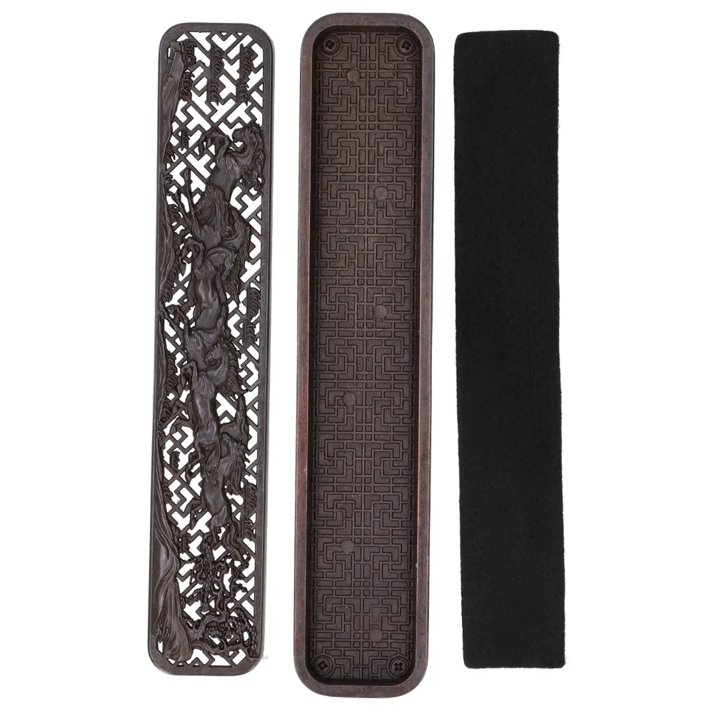 3pcs Brass Alloy Incense Burner Box Spill-Proof Antique Incense Holder Case Ash Control Incense Ash Catcher Home Meditation