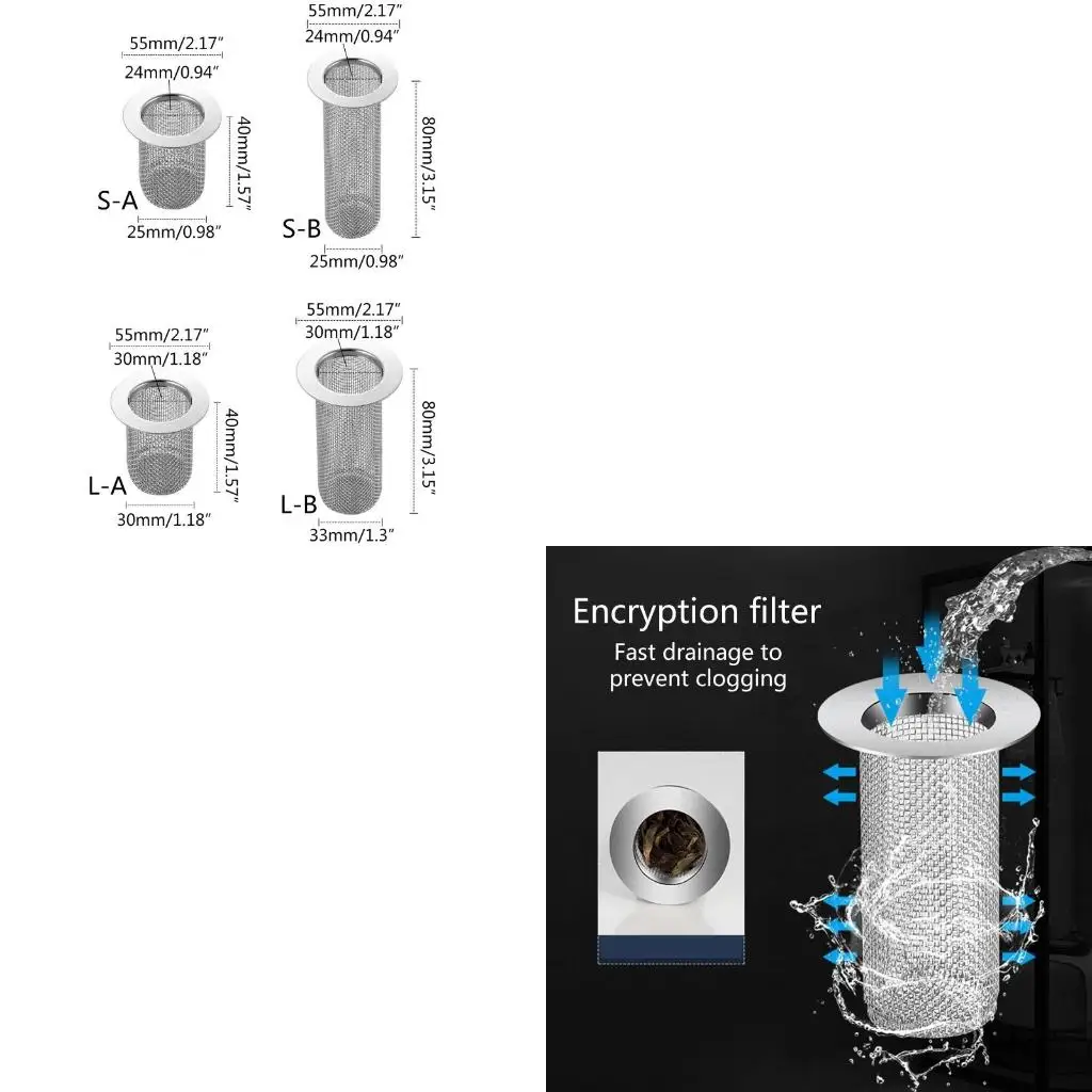 

Bathroom Drain Anti Clogging Hair Catcher Plug Sink Strainer Filter