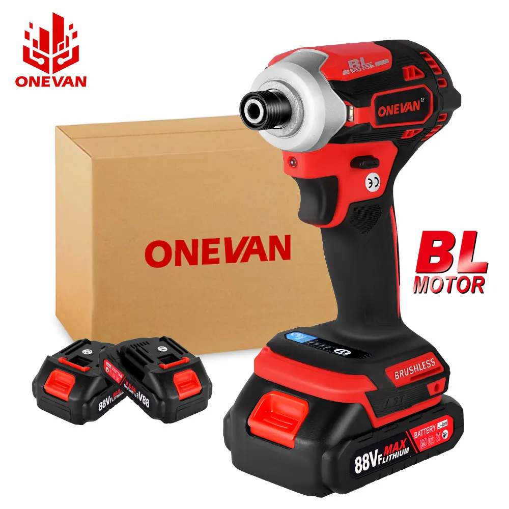 ONEVAN 7200 RPM Brushless Screwdriver 1000W Electric Wrench Hand Drill Socket Power Tool With Led Light For Makita 18V Battery