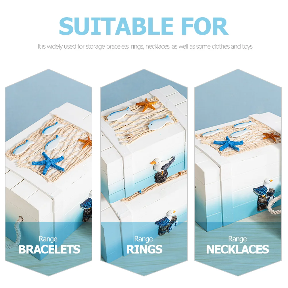 2 Pcs Ocean Float Pendant Nautical Decoration Wooden Trunk Beach Themed Photography Prop for Household