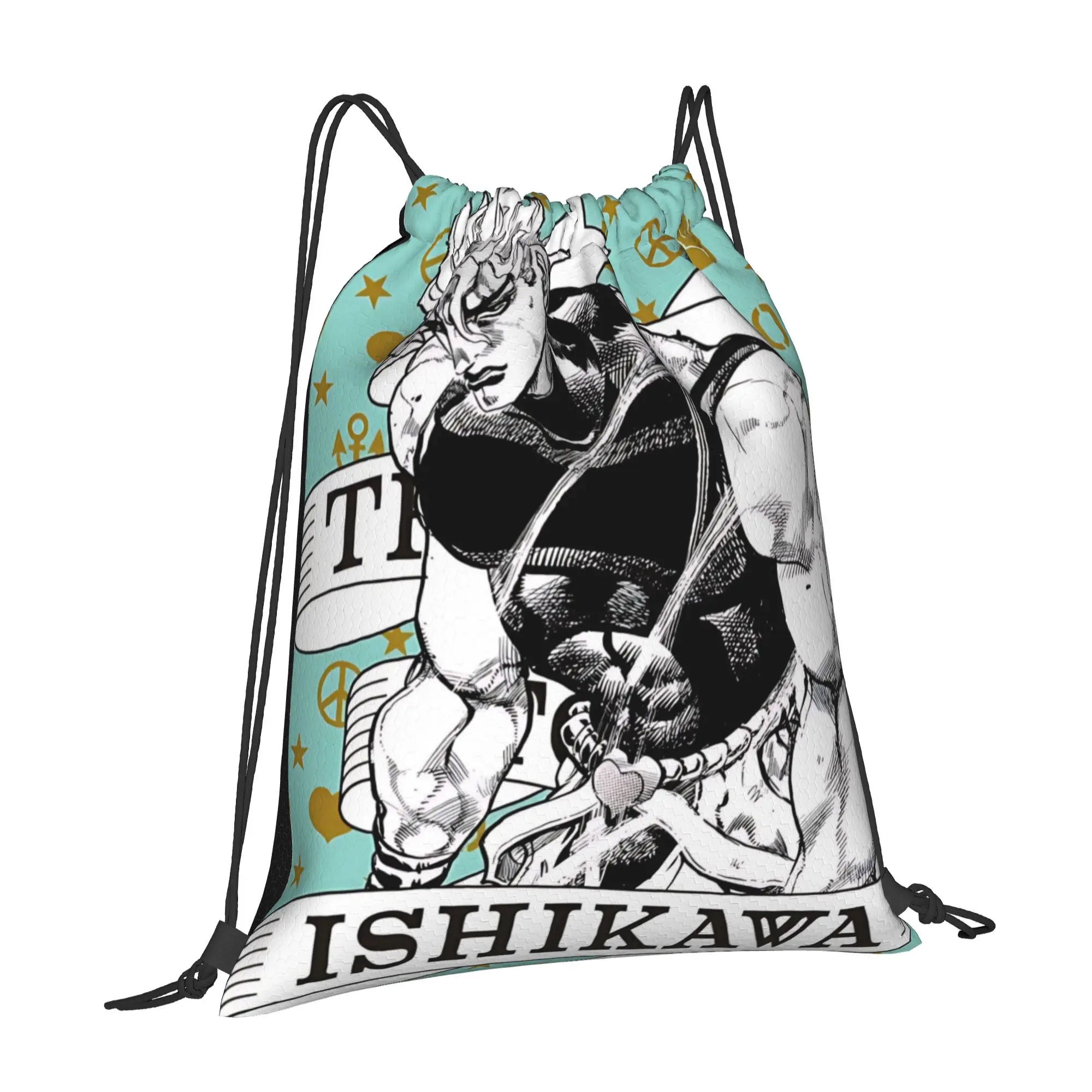 bag Pouch Jojo's Bizarre Adventure World  Drawstring Bags Shopping Pouch Print Backpack Boy Girls School Shoe Bag