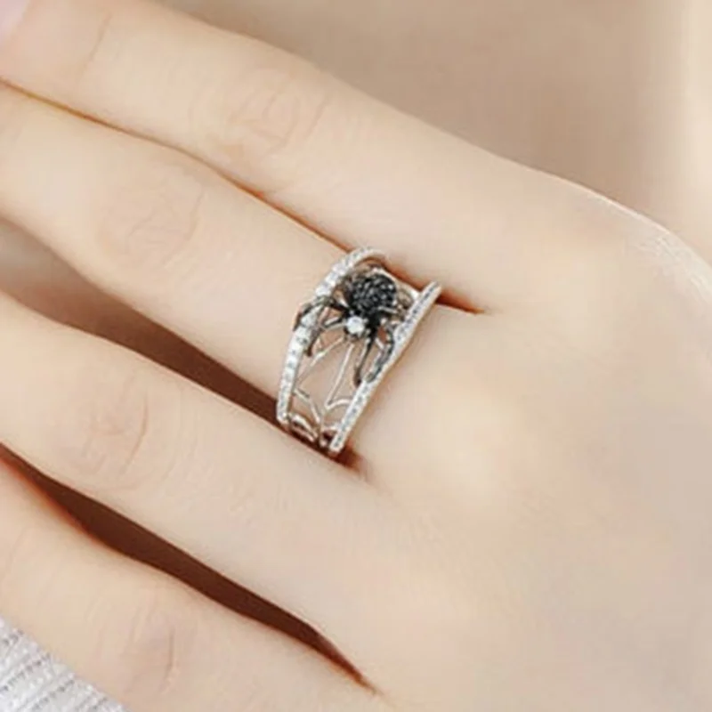 Black Spider Rings Popular in Europe and America, Personalized Women's Rings