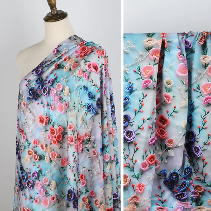 

200*140cm 3D Printed Flower Rayon Fabric Diy Diy Sewing Clothing Summer Pajamas Dresses Thin Breathable Artificial Cotton Cloth