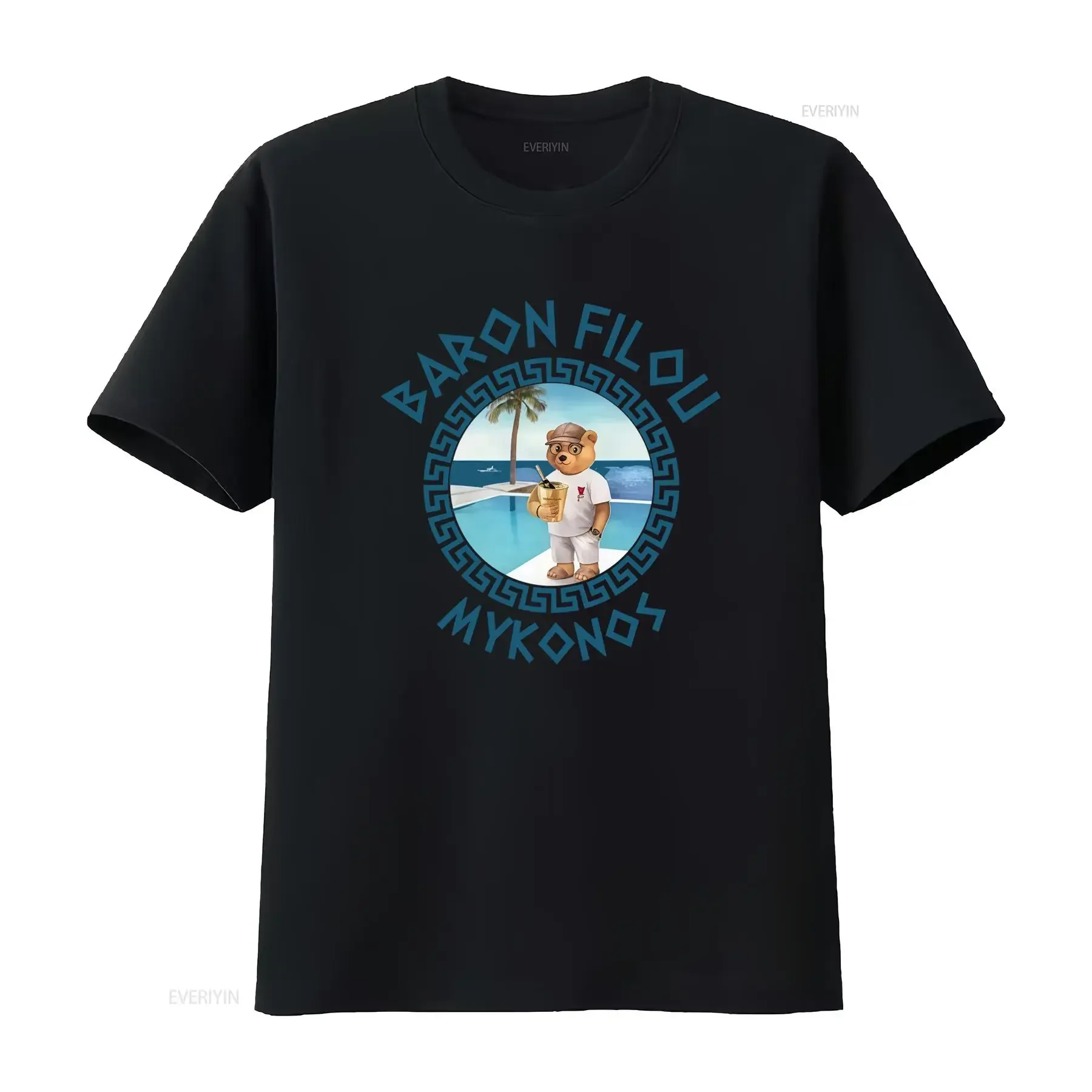 Baron Filou Oversized T Shirt CXXIII With Mykonos Pearl Back Print Size Stylish Bear Design Summer Vibes Comfortable Fit