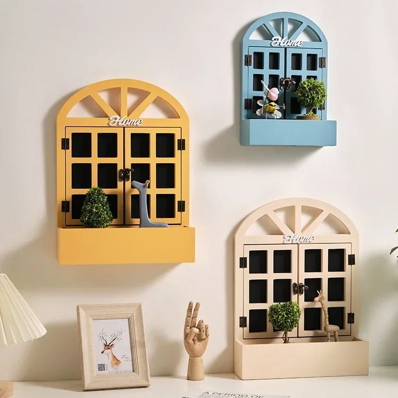 Nordic INS door wall decoration, fake windows, wall shelves