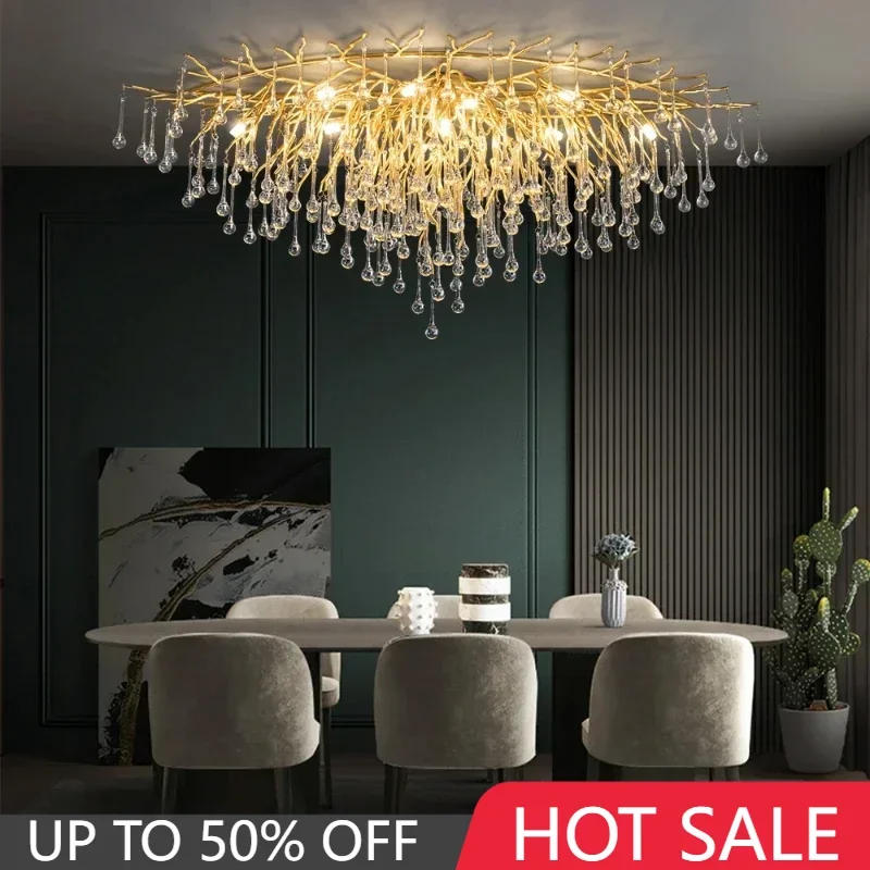Nordic Crystal LED Ceiling Chandelier Illuminate Living Room and Dining Room LED Ceiling Lamps