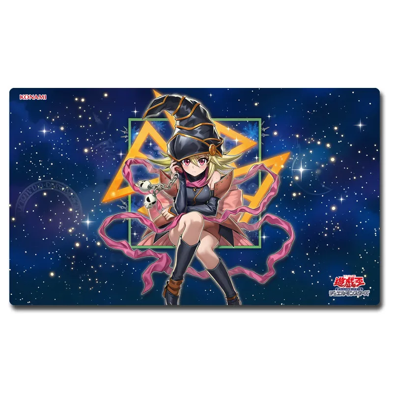 

600X350X2мм DIY Yu-Gi-Oh! Игровой коврик для карточных боев Dark Magician Girl, для одиночной игры, дуэльный, подарок, игрушка
