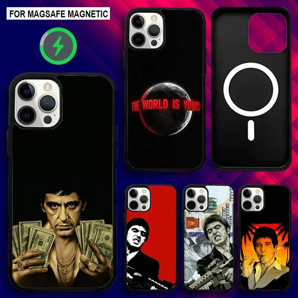 

Film S-Scarface M-Montana Phone Case For iPhone 17,16,15,14,13,12,11,Pro,Max,Plus,Mini,SE4,E Magnetic Magsafe Wireless Charging