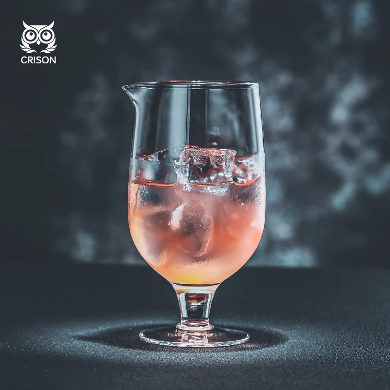 MG802 CRISON 800ml Japanese Style Cocktail Shaker, Bar Tool, Crystal Glass Handmade Shaker Bartender Mixology