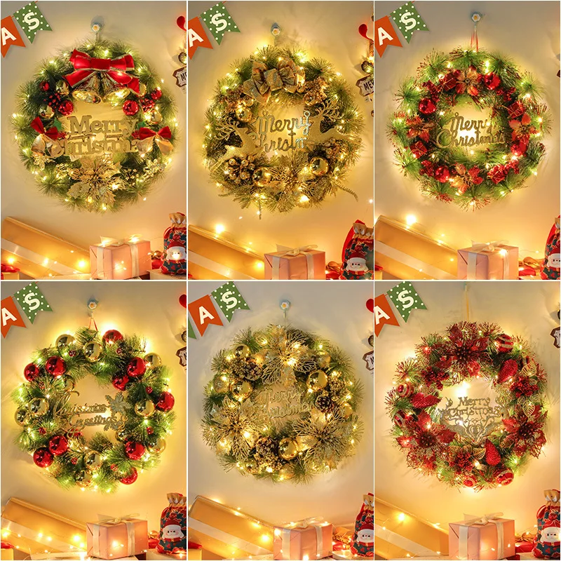 

Christmas ornament wreath Christmas wreath hotel shopping mall decoration door hanging high-end pine needle pendulum decoration