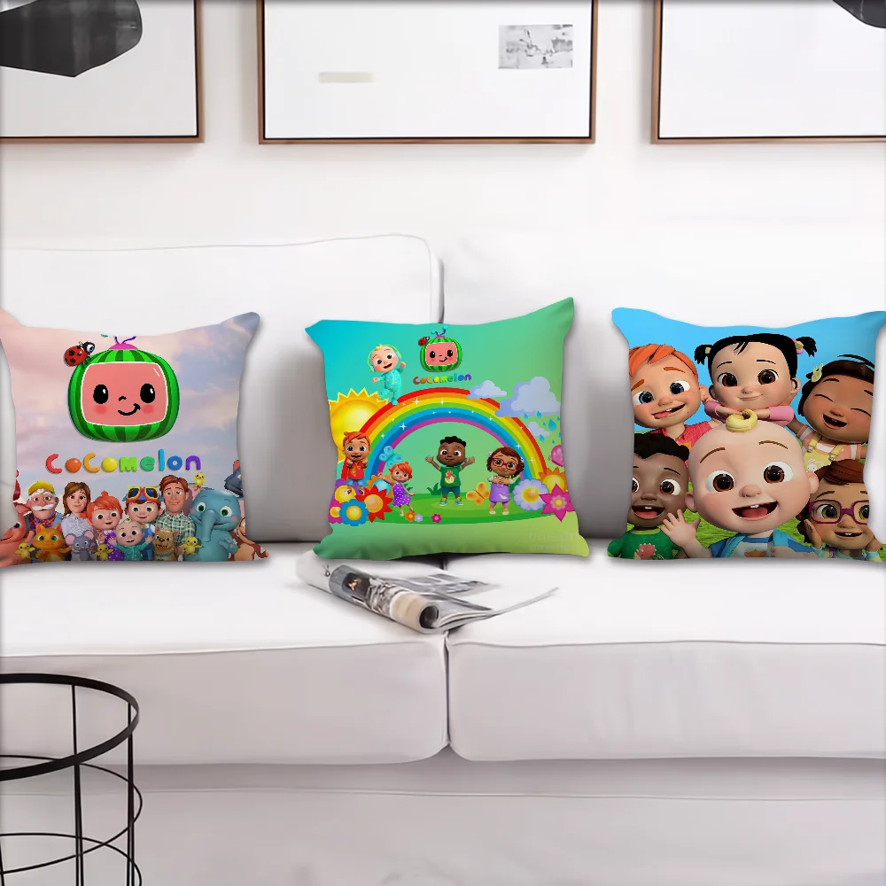 Cartoon Childrens Program Sofa Living Room Bedroom Headboard Backrest Cushion Square Cushion Nap Time C-CoComelons Cute Pillow C