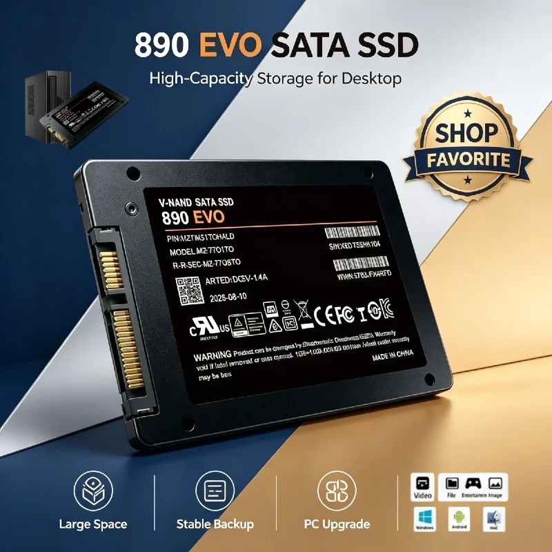 890 EVO SSD 2TB 1TB 500GB Internal Solid State Drive HDD Hard Disk PC Desktop Laptop SATA III 25 Inch MLC Disco Duro