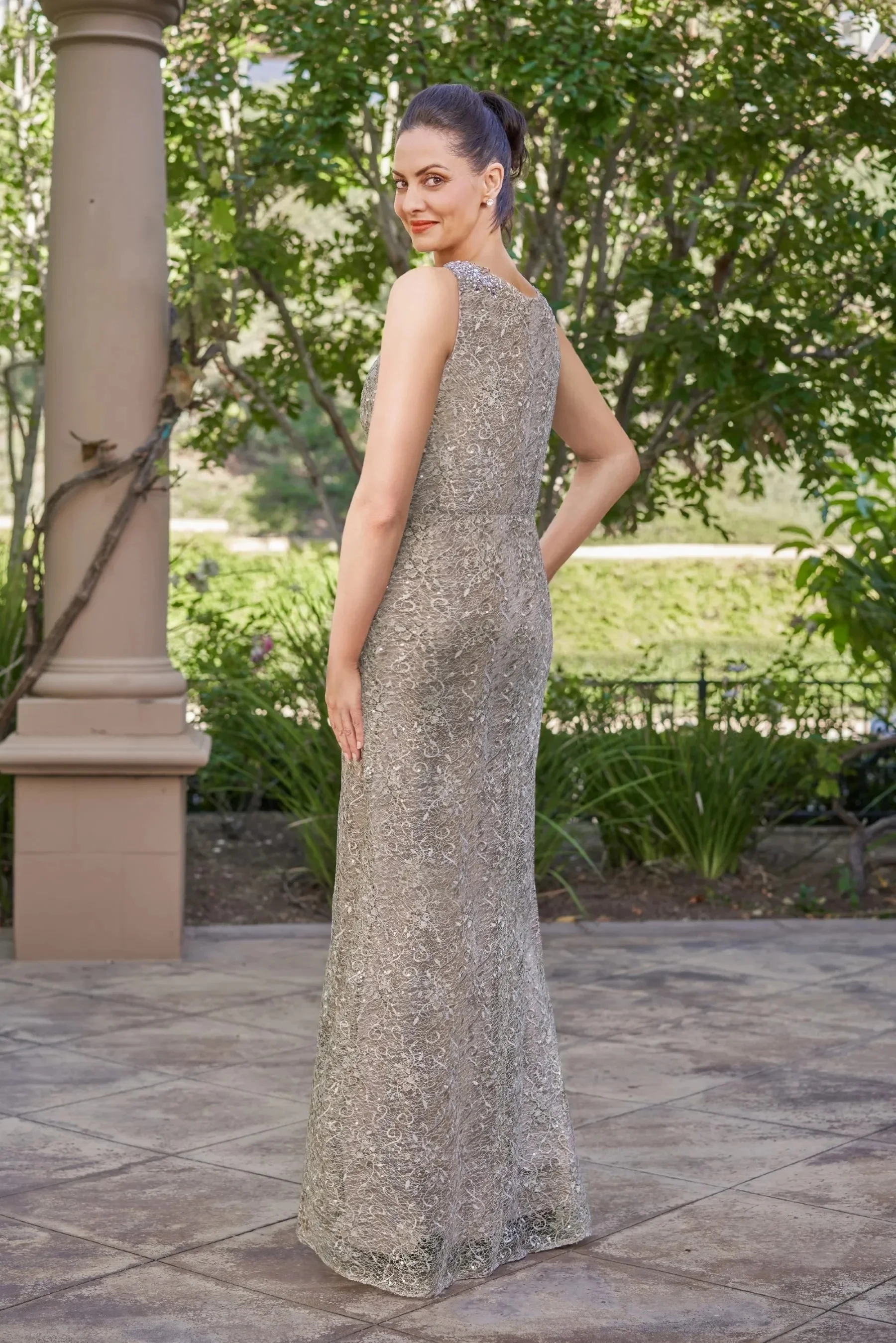 Vestido de noche champán para mamá, vestido de encaje con cuello barco, sirena, ocasión Formal, elegante, bordado brillante, vestido de baile de cristal personalizado