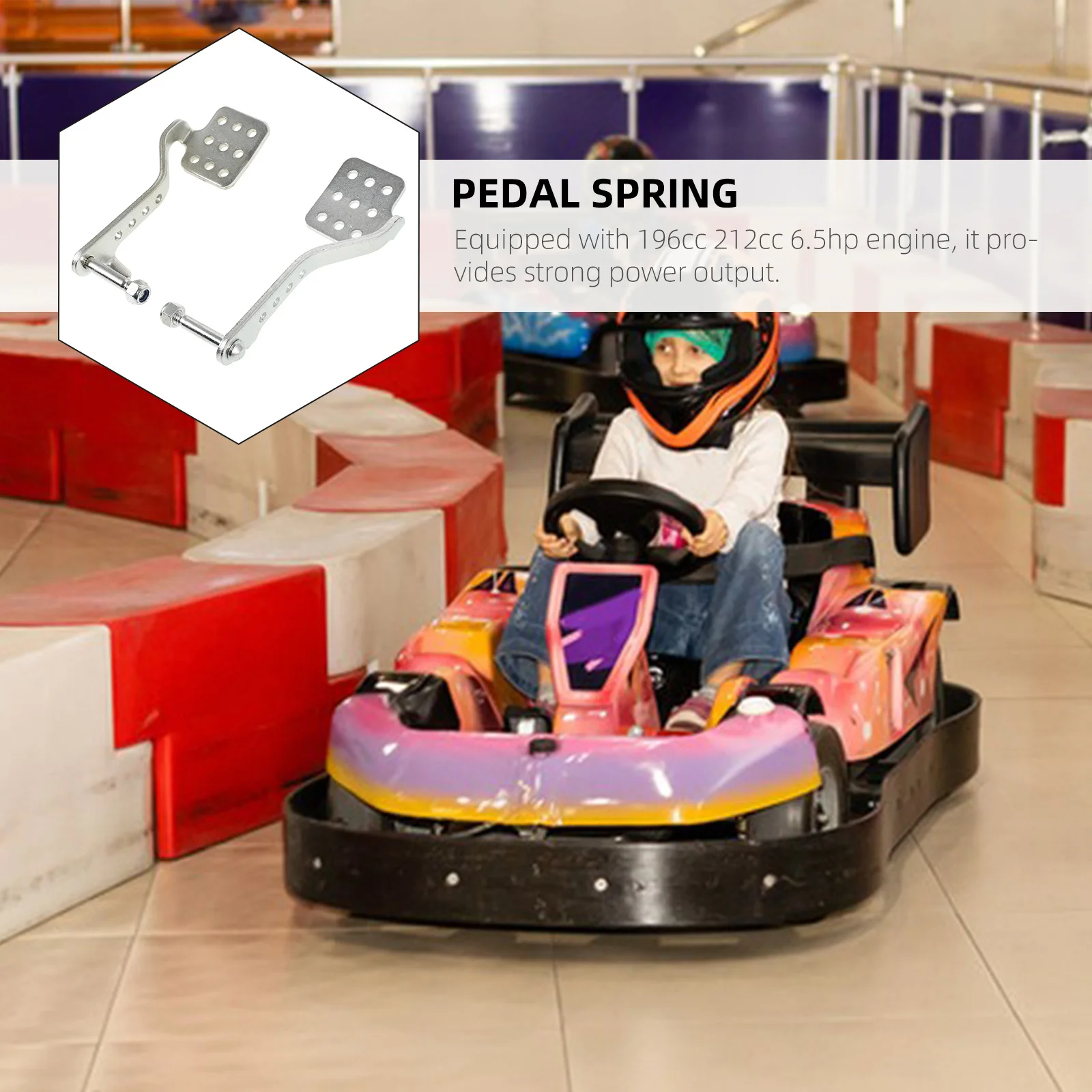 

1Pair Go Kart Throttle Pedal 212cc 196cc Foot Brake Kit Stable Reliable DIY Design Longevity Go Kart Throttle Pedal