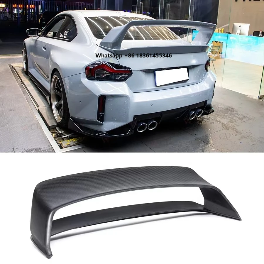 

for G87 M2 2023+ AP Style Double Rear Trunk Lid Ducktail Spoiler Body Kit G87 M2 Dry Carbon Fiber Rear Wing
