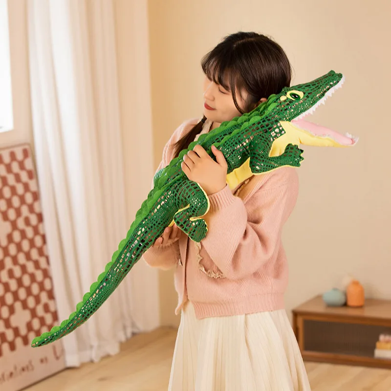 70/90 سنتيمتر جميل التمساح ألعاب من نسيج مخملي محشوة الحيوان واقعية التمساح بلوشي الدمى مخدة ناعمة صديقها هدايا عيد الميلاد #6