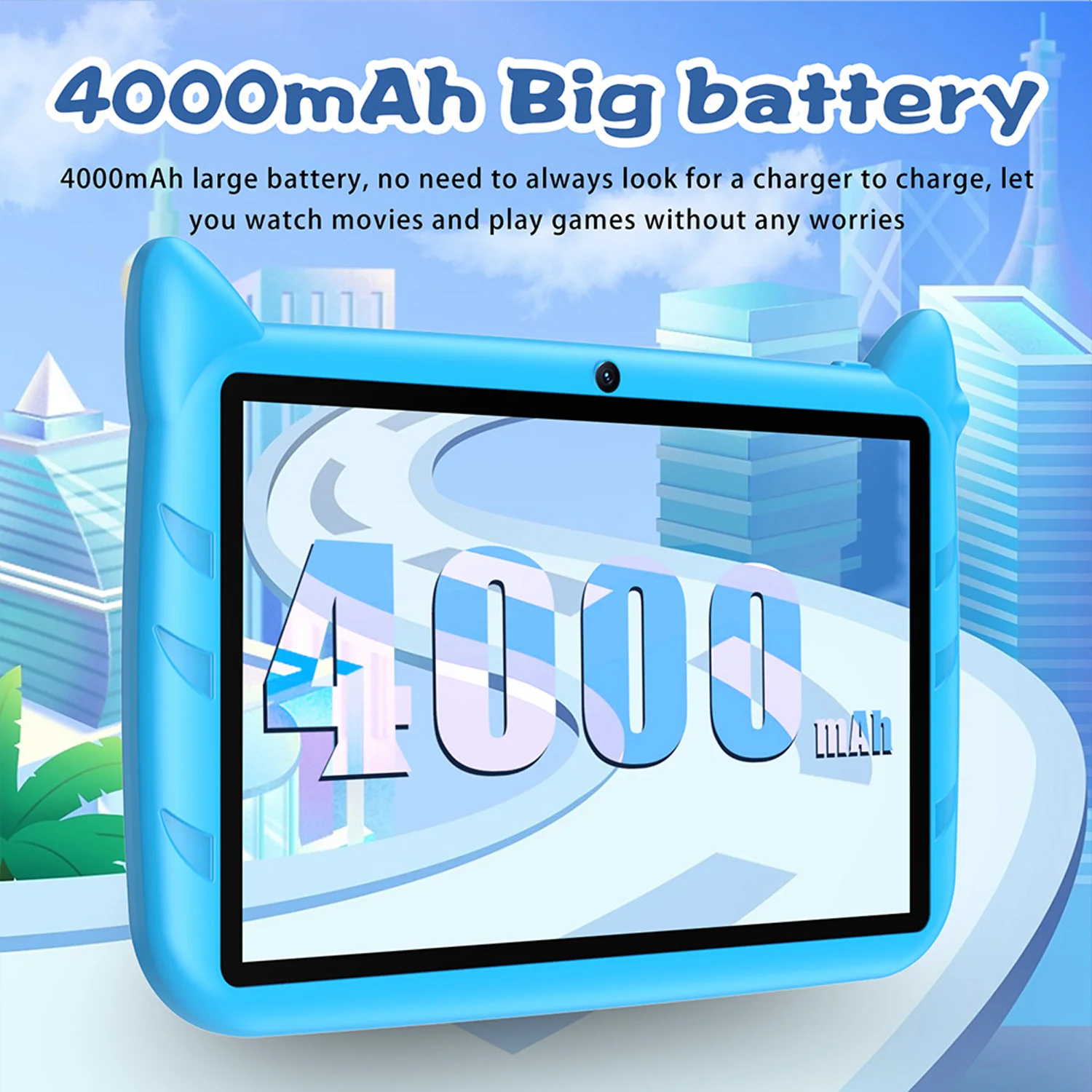 BDF New 7 Inch Cartoon Pattern Kids' tablets Quad Core 4GB RAM 64GB ROM 5G WiFi Learning Education Games Tablet Children's Gift