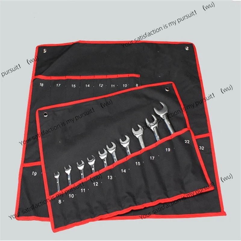 

1pc Practical Canvas Tool Bag wrench tool roll up Foldable Spanner Organizer Pouch Case hand tool storage bag
