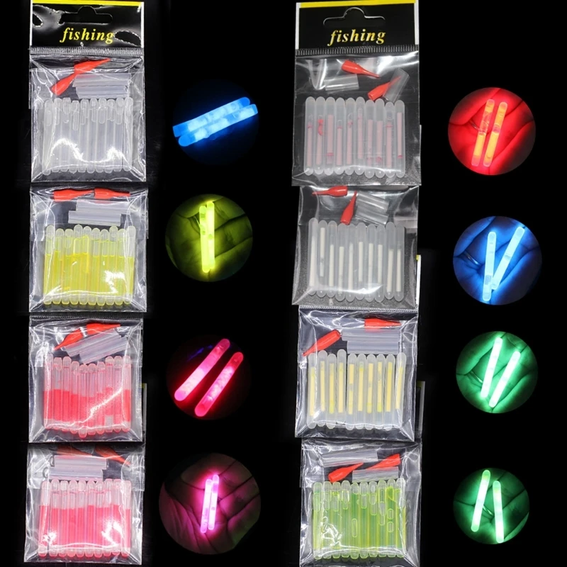 10pcs/Bag 4.5*40mm Fireflies for Fishing Luminous Float Fluorescent Lightstick Light Night Float Rod Lights Dark Glow Stick