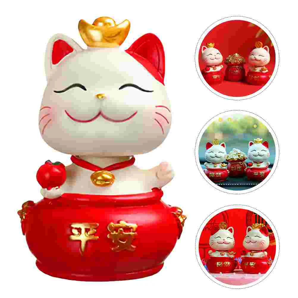 

Resin Figurine Decoration Waving Arm Statues Quality Material Safe Smooth Lines Home Office Hotel nament