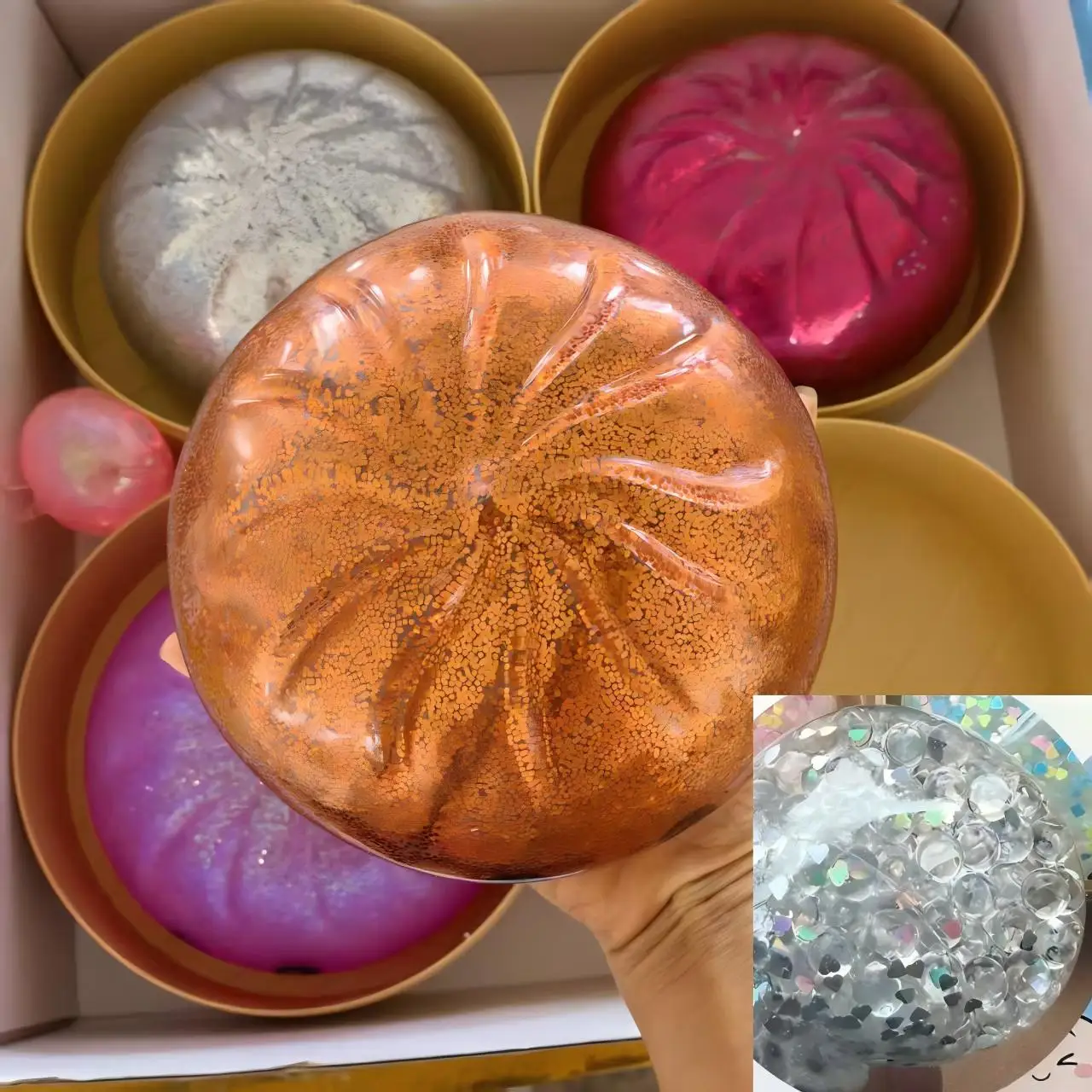15cm Dumpling Squishy with Bead Pinch Slow Rebound Stress Ball Decompression Ornament Office Stress Relief Relaxation Gifts