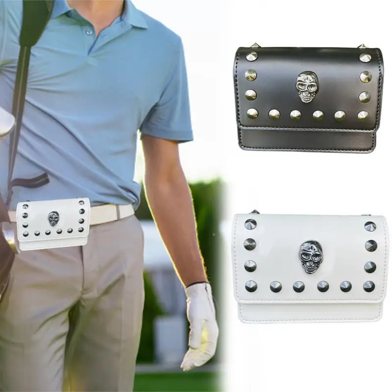 Golf rangefinder Portable Bag Golf Ball Bag Light Weight PU Material Golf Pouch Golf Rangefinder Carrying Case With Hooks Skulls