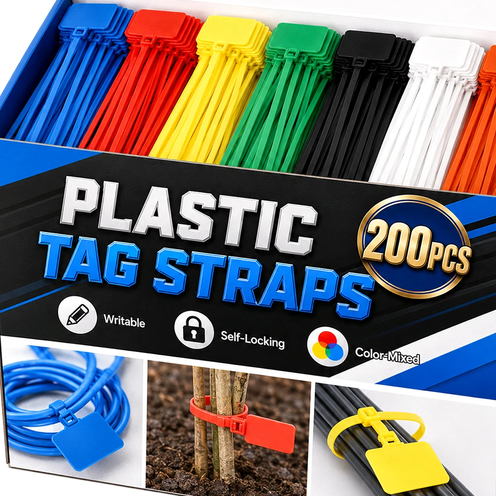 Wholesale 3.5x16cm Plastic Tags Straps Self-locking Cable Tie Label Loop Buckle Writable Marker Cable Management Zip Ties