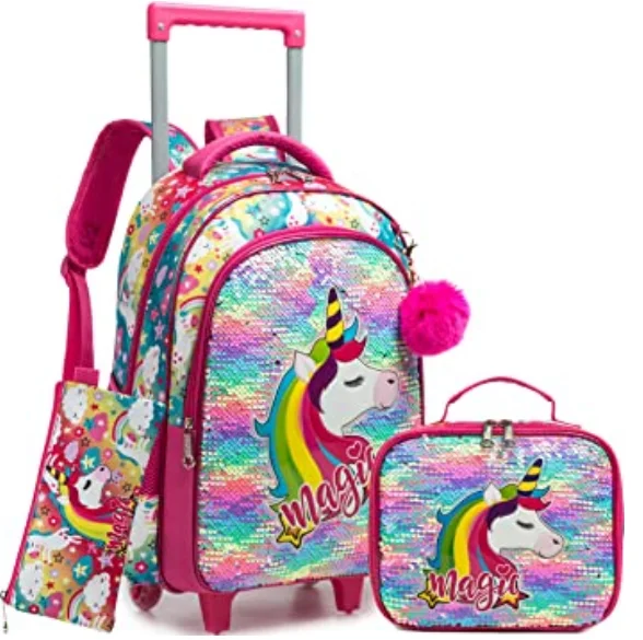 kids School Trolley Bag School School Rolling backpack for girls Wheeled backpack Bag School bag with wheels Trolley Satchel bag
