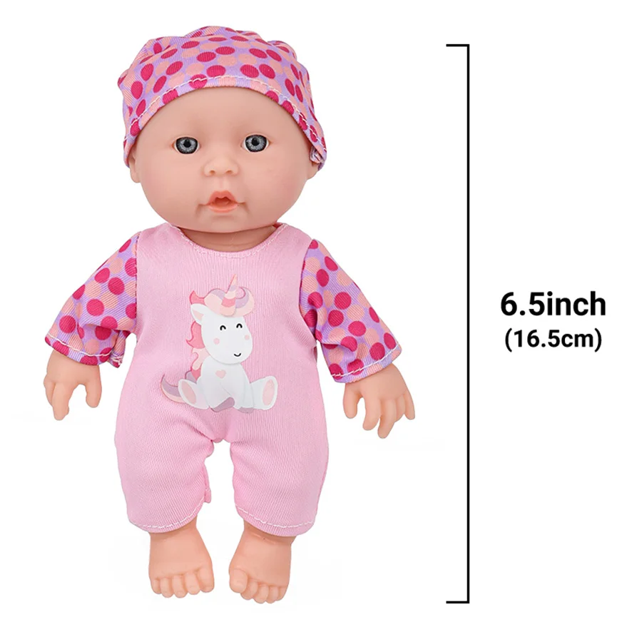 Poupées bébé Reborn en vinyle imperméable, 6.5 pouces/16,5 cm, avec vêtements, poupées réalistes, jouet pour enfants, cadeau