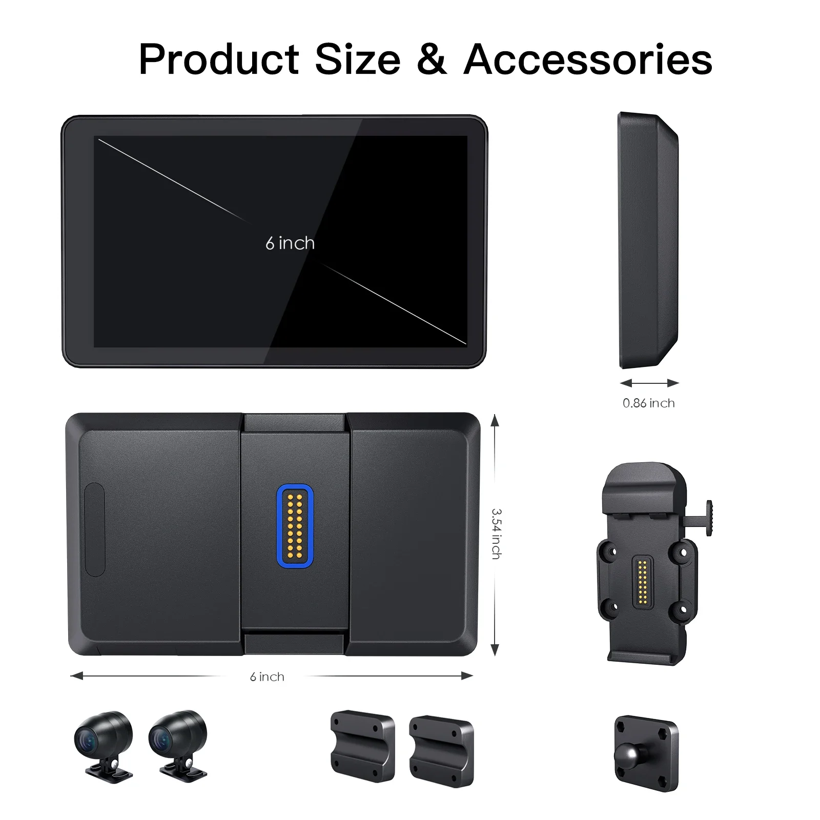 

Best Selling Carabc Motorcycle Carplay GPS Navigation Screen with 6 Inch Waterproof IP68 Dashcam Moto Android Auto