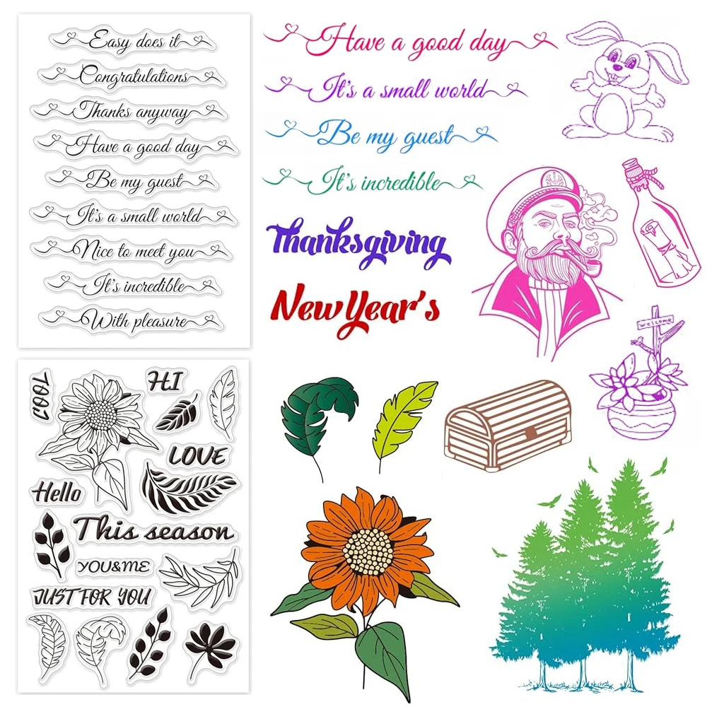 Phrase Clear Stamps Transparent Silicone Stamp for Card Making Decoration and DIY Scrapbooking