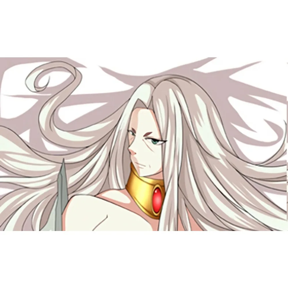 Sage Cancer Dakimakura Pillowcase Flowing Silvery White Long Hair Golden Gem Collar Character Double Sided Print