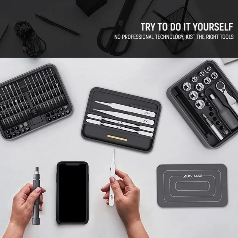 JIMIHOME 50/100 IN 1 Precision Screwdriver Set FM2/3 Magnetic Replaceable Bits Multifunctional Repair Tools with Tweezer Pry Bar