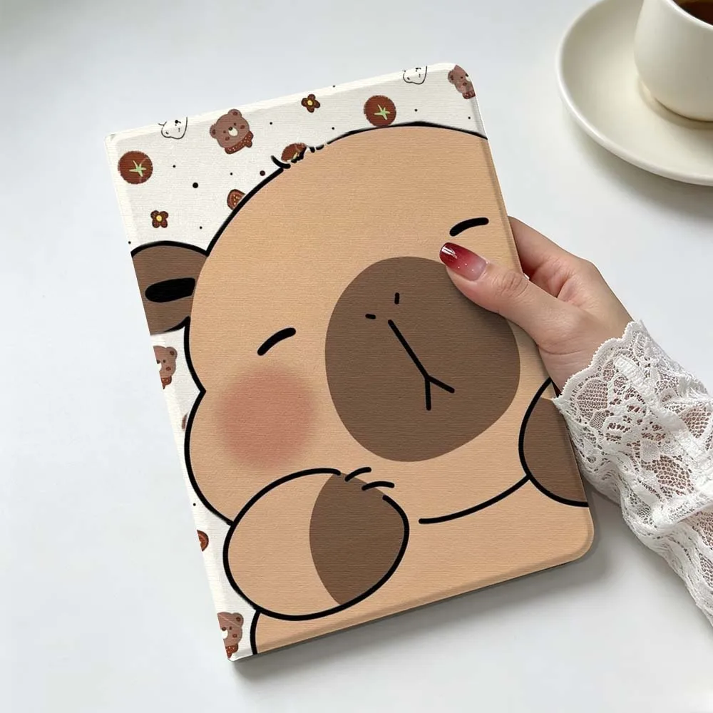 Cartoon Capybara Art Soft For Apple iPad Pro Mini A16 A17 A14 4 5 6 7 6th 7th Gen 9.7 12.9 11 13 M4 inch Tablet Case