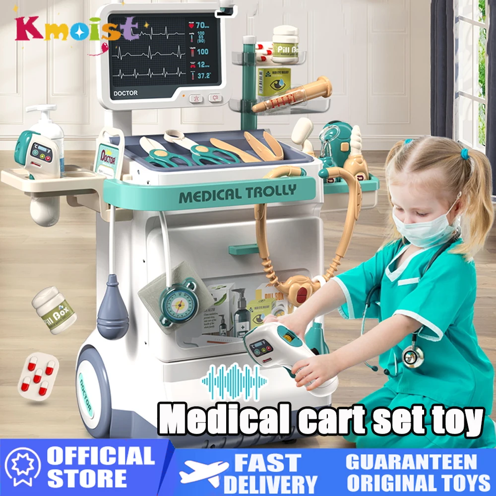 Pretend Play Doctor Tool Stethoscope Toy Doctor Medical Play Set Kids Ultrasound Machine Toys for Girls Children Birthday Gifts